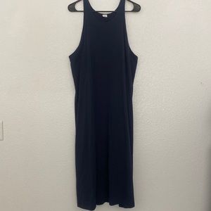 Melrose and Market High Neck Midi Sleeveless Navy Dress